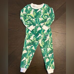 Janie and Jack palm leaf print pajamas, Size 3